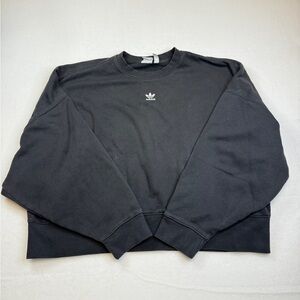 Adidas Size XL Women's Black Embroidered Logo Sweatshirt